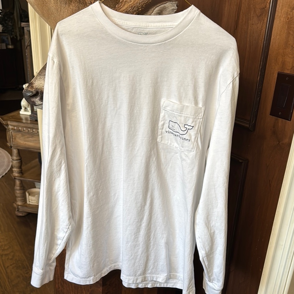 Men’s Vineyard Vines White Long Sleeve Shirt Sz L